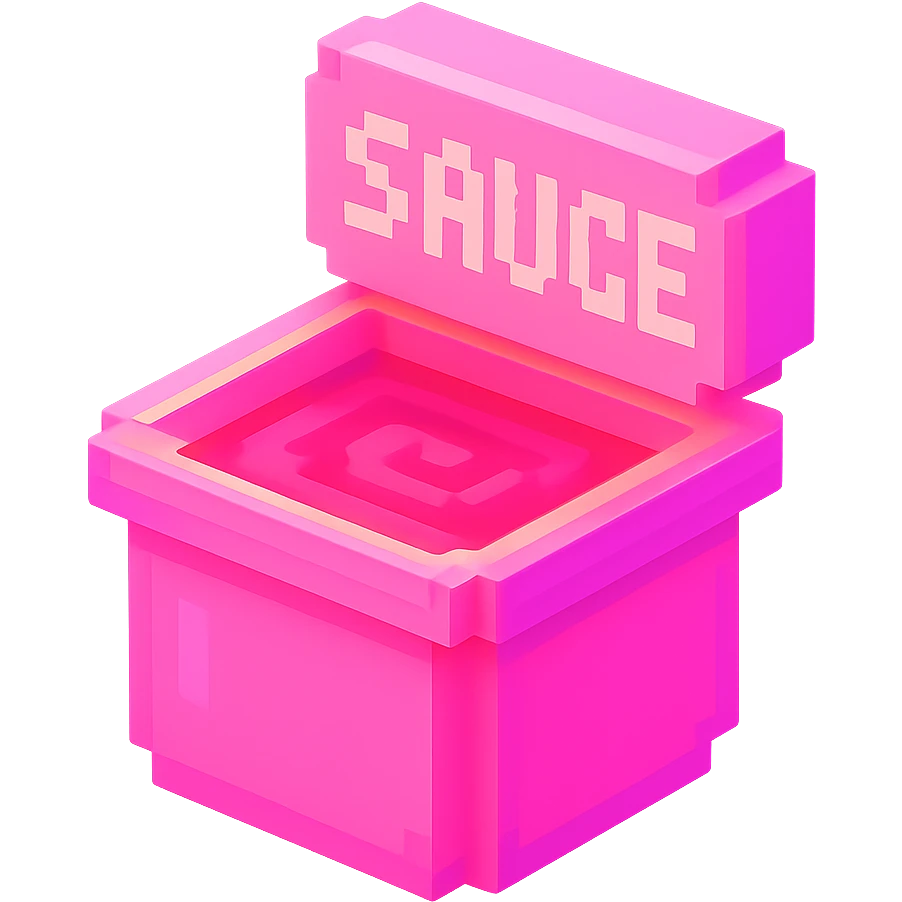 сделай соус из фастфуда розовый светящийся, no background  emoji