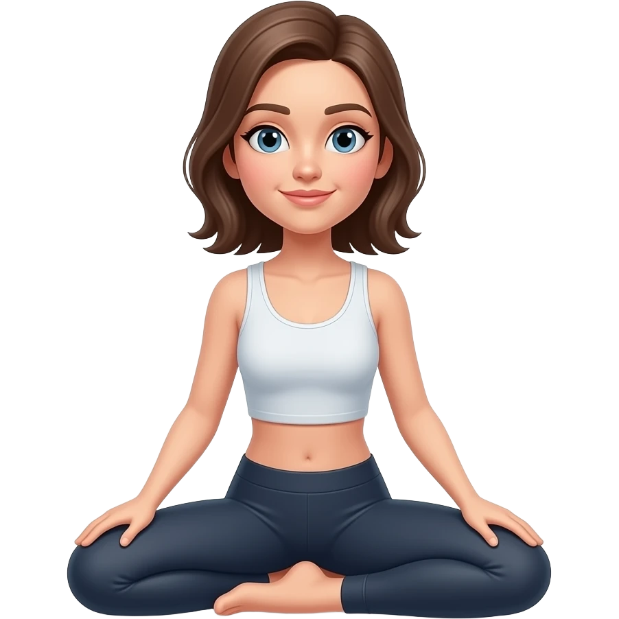 kneeling on the floor with your buttocks resting on your heels, which improves circulation, stretches the front of your feet and lower legs, and makes your knees more flexible. person sitting frontly. a woman. make it look easy and comfortable. straight back emoji