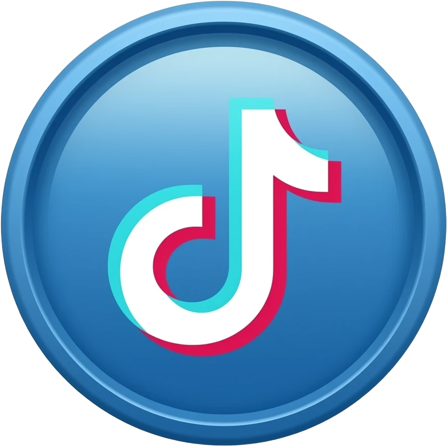 Insignia de verificado color azul estilo tik tok emoji
