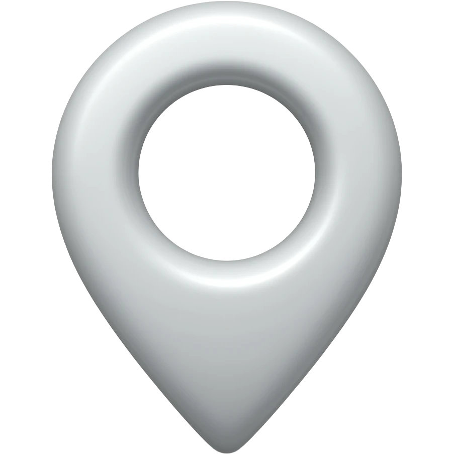 white rounded location pin emoji