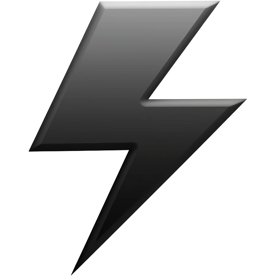 black lightning bolt emoji