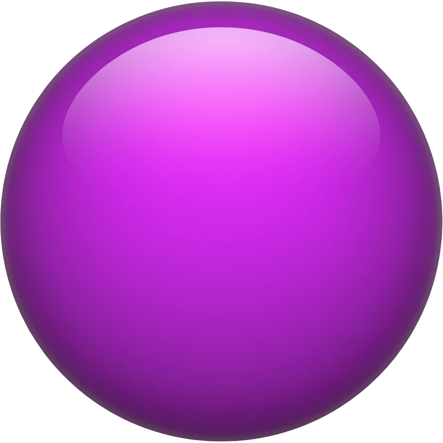 bright purple glossy sphere cartoon style emoji