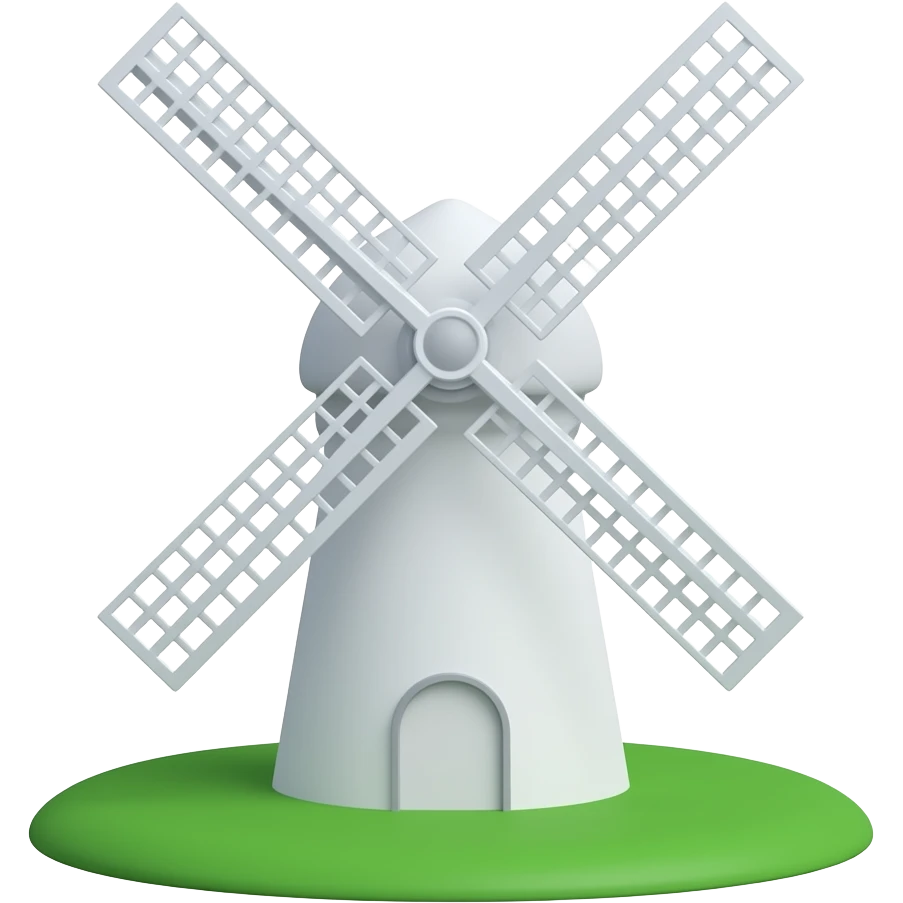 White energy Windmil 3d emoji