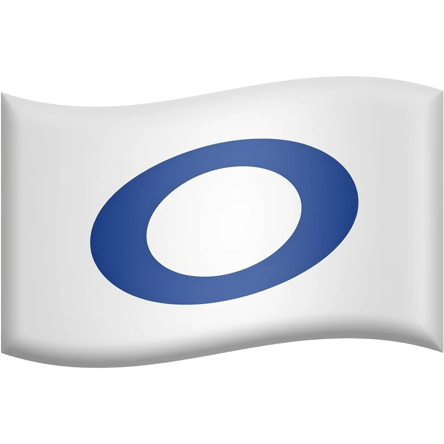 White flag with ringed oval on it emoji