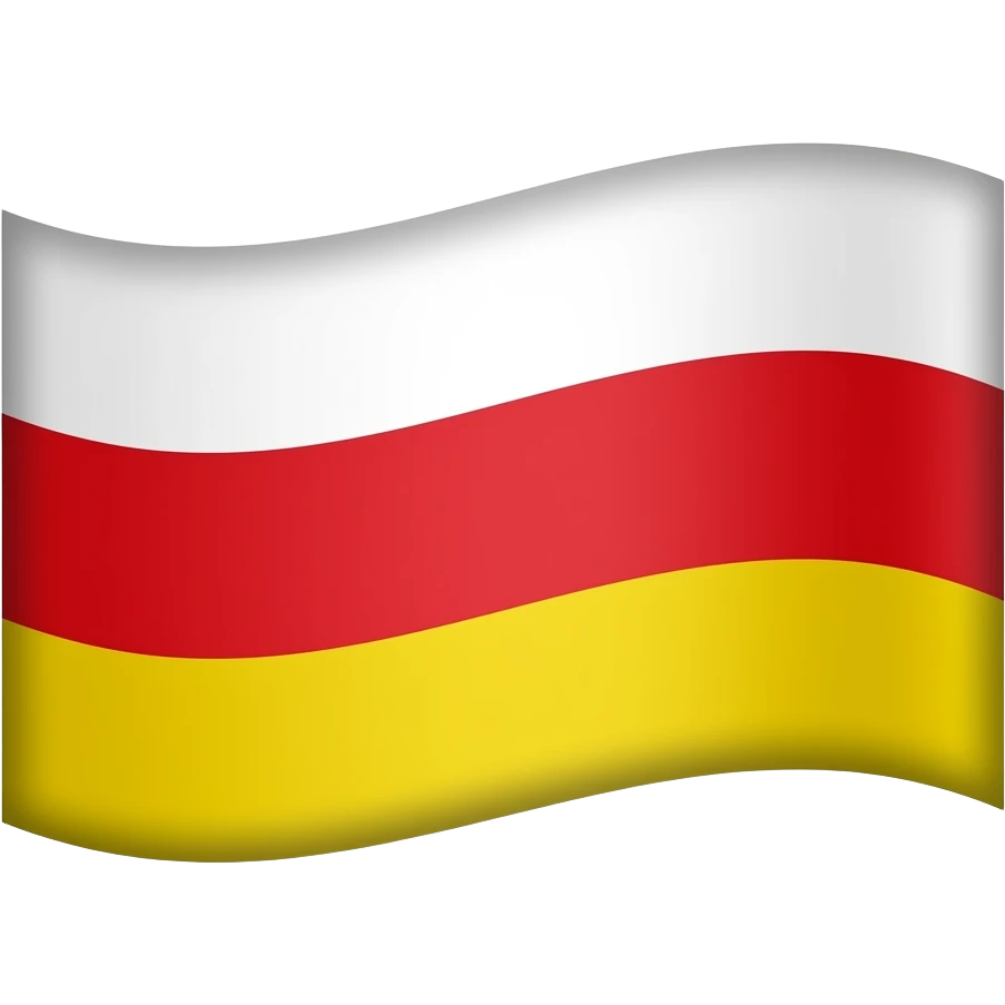 Флаг Осетии белый красный желтый emoji