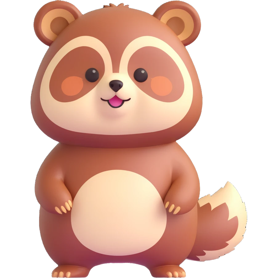 cute tanuki, standing  emoji