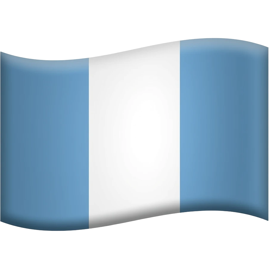 An emoji of a waving flag with three vertical bands. The bands of the left and right sides are light blue, while the band of the center is white. emoji