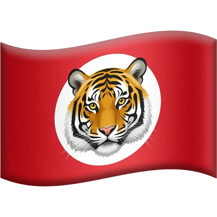 Drapeau du tamil eelam rouge avec tigre au centre emoji