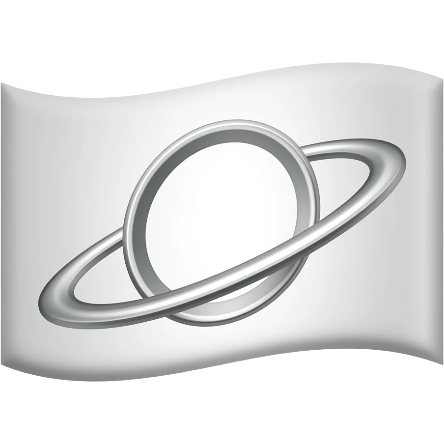 White flag with orbit ring on it emoji | AI Emoji Generator