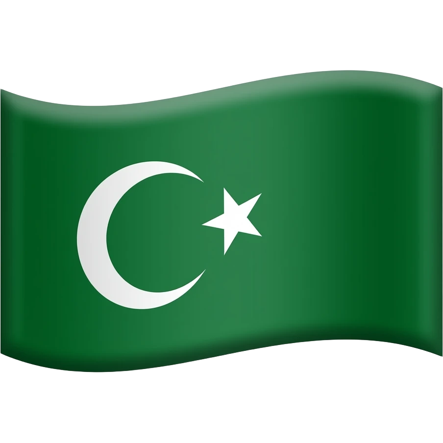 Üç hilallı yeşil renkli osmanlı bayrağını çiz emoji