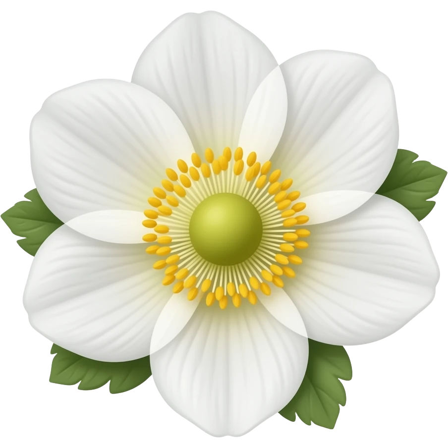 нарисуй реалистичную белую anemone sylvestris emoji