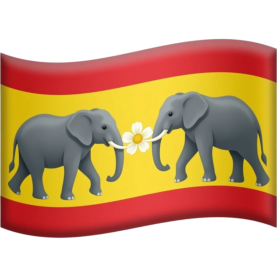 Top and bottom red center yellowflag centre   flower two side elephant slaiding emoji
