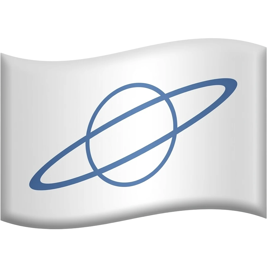 White flag with orbit line only on it emoji