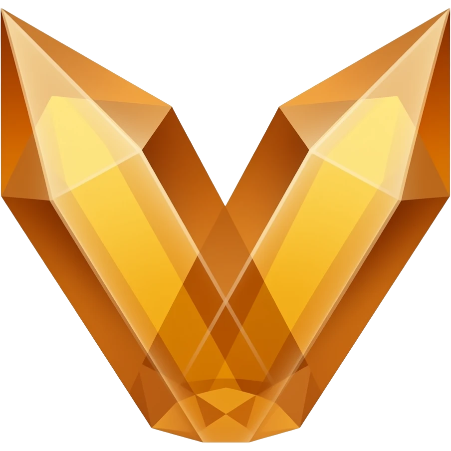 Two citrine crystal  pointed and joined together emoji