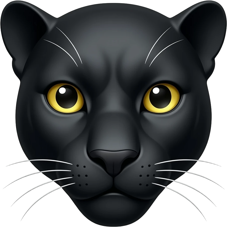 Cara de pantera negra realista sin líneas plateadas emoji
