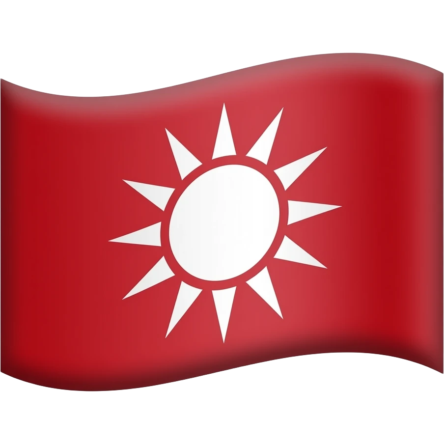 Asia flag that is red flag with a sun emoji
