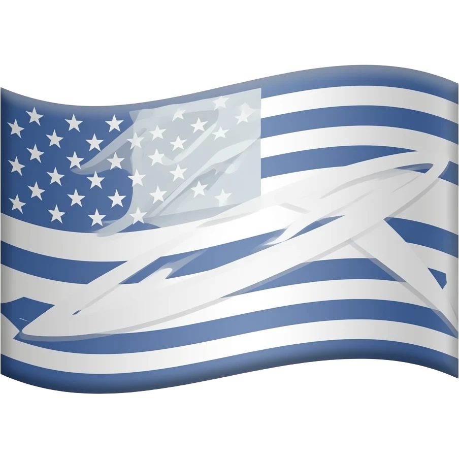 White flag with long oval on it emoji