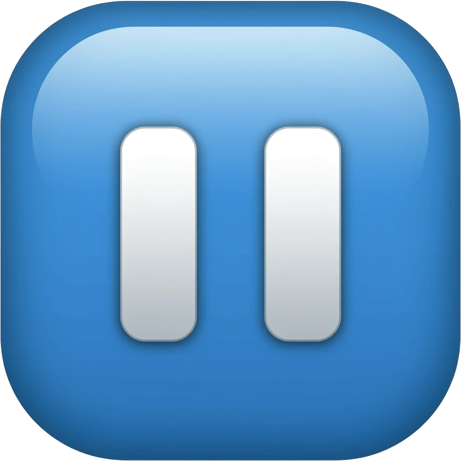 blue music pause button emoji