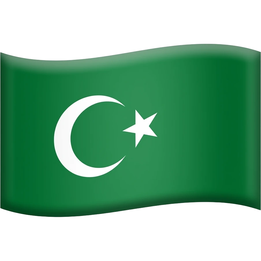 Yeşil 3 ay olan Osmanlı bayrağı emoji