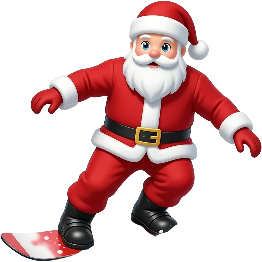 Snowboarding santa emoji