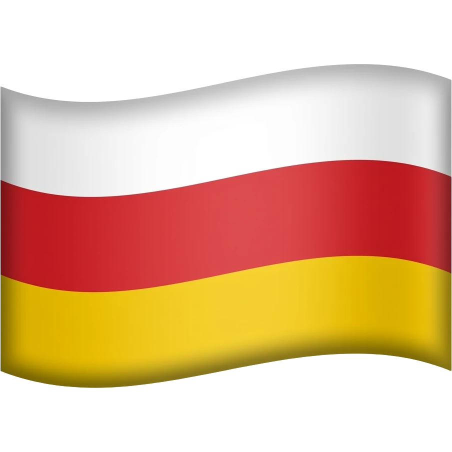 Флаг трёхполосный снизу желтый по центру красный сверху белый emoji