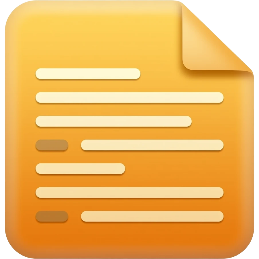 Orange spreadsheet document, three-quarter view emoji