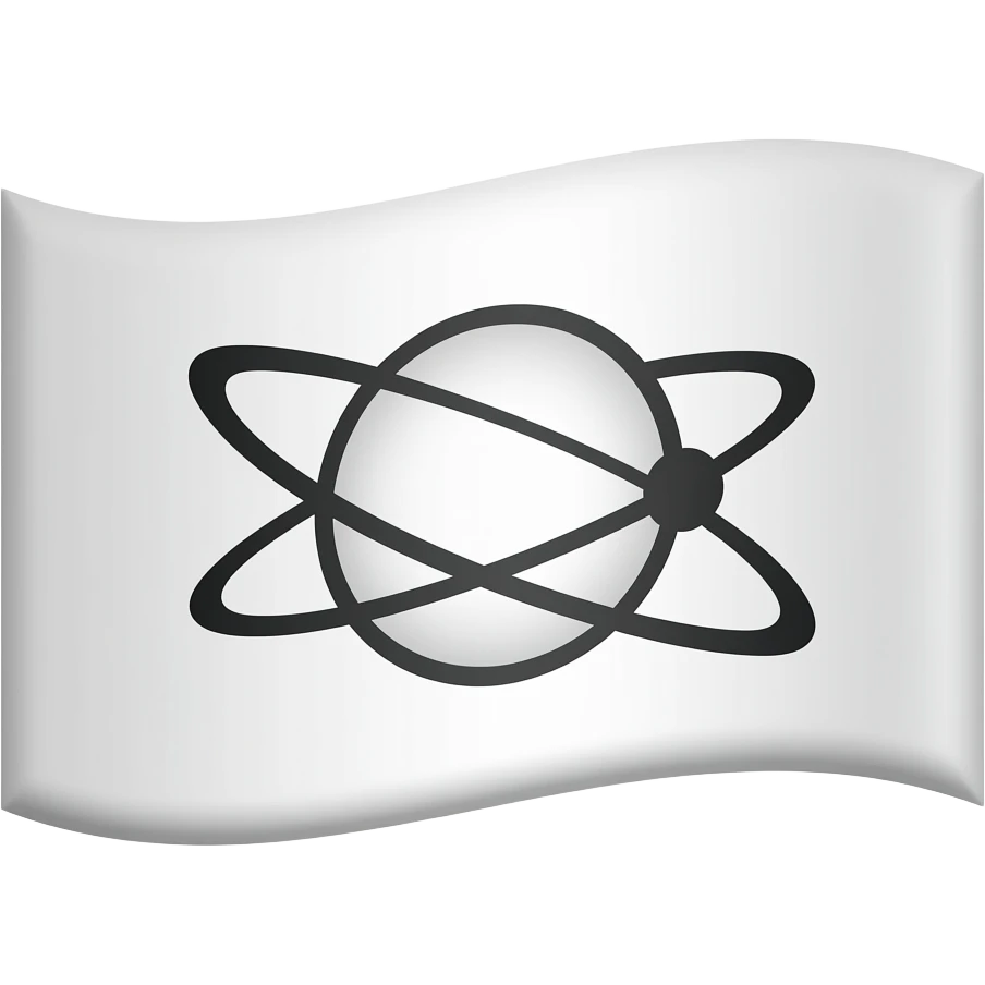 White flag with orbit on it emoji