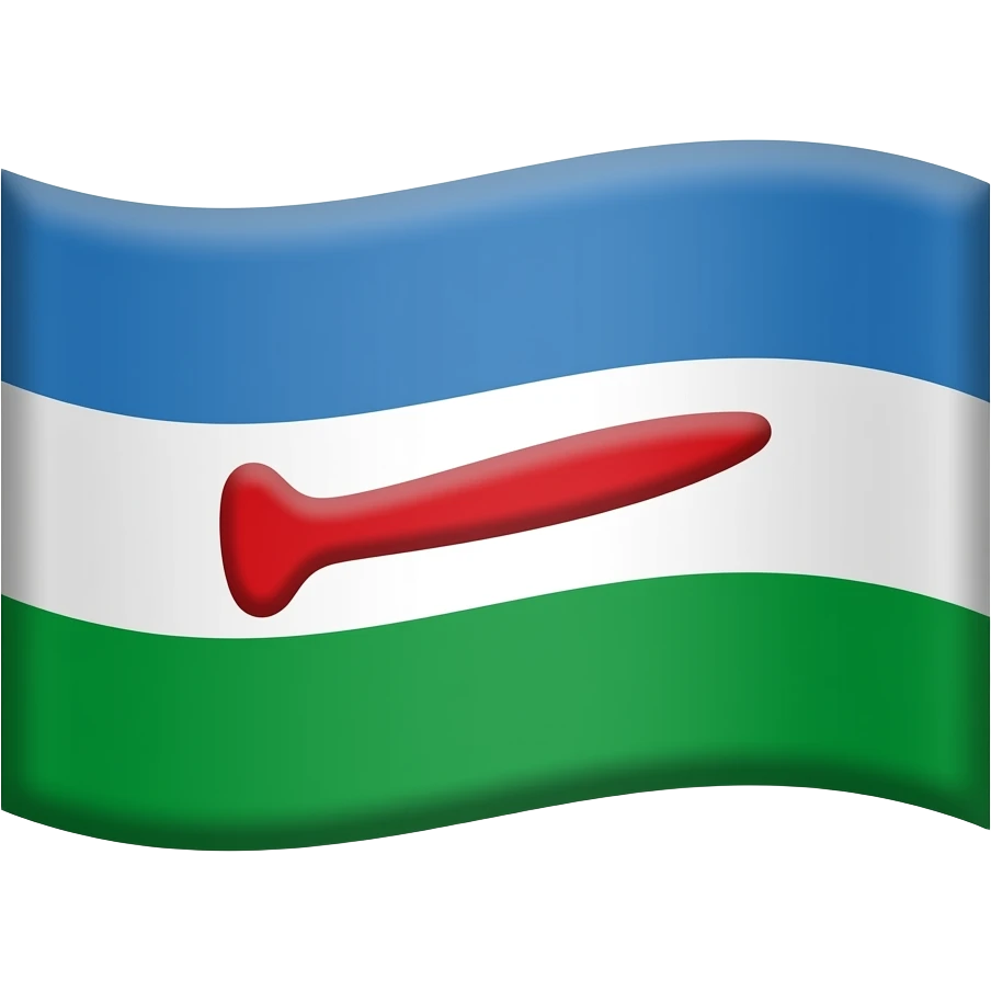 Gitan drapeu bleu rouge vert pays avec le haut bleu le bas vert et le millieu un guidon de bateaux rouge emoji