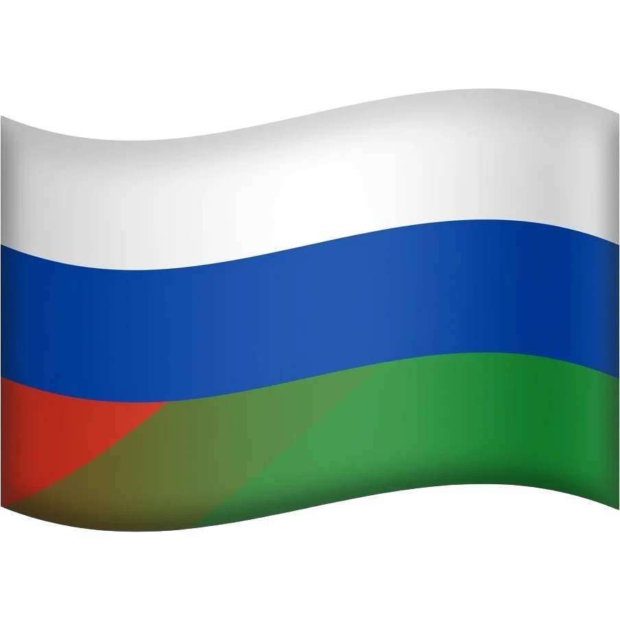 Флаг России только вместо белого цвета зеленый emoji
