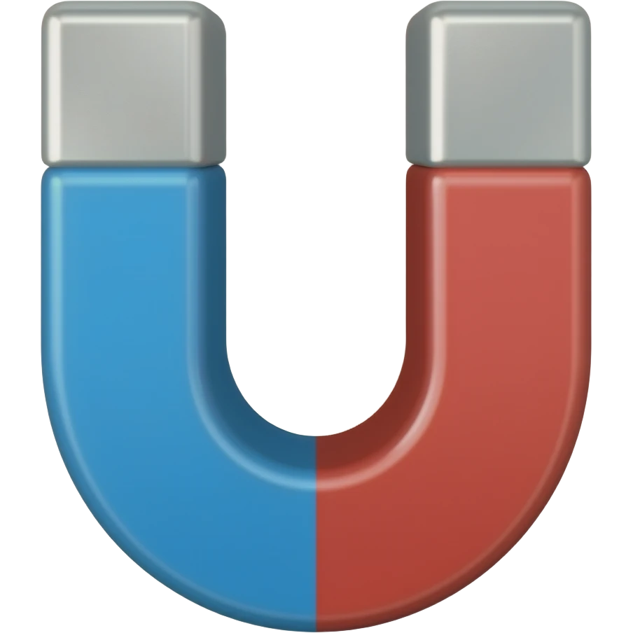 The magnet is blue red emoji