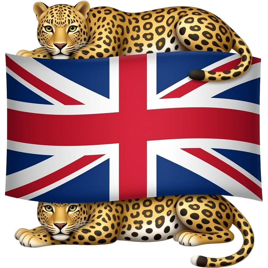 English flag with just 2 leopards emoji