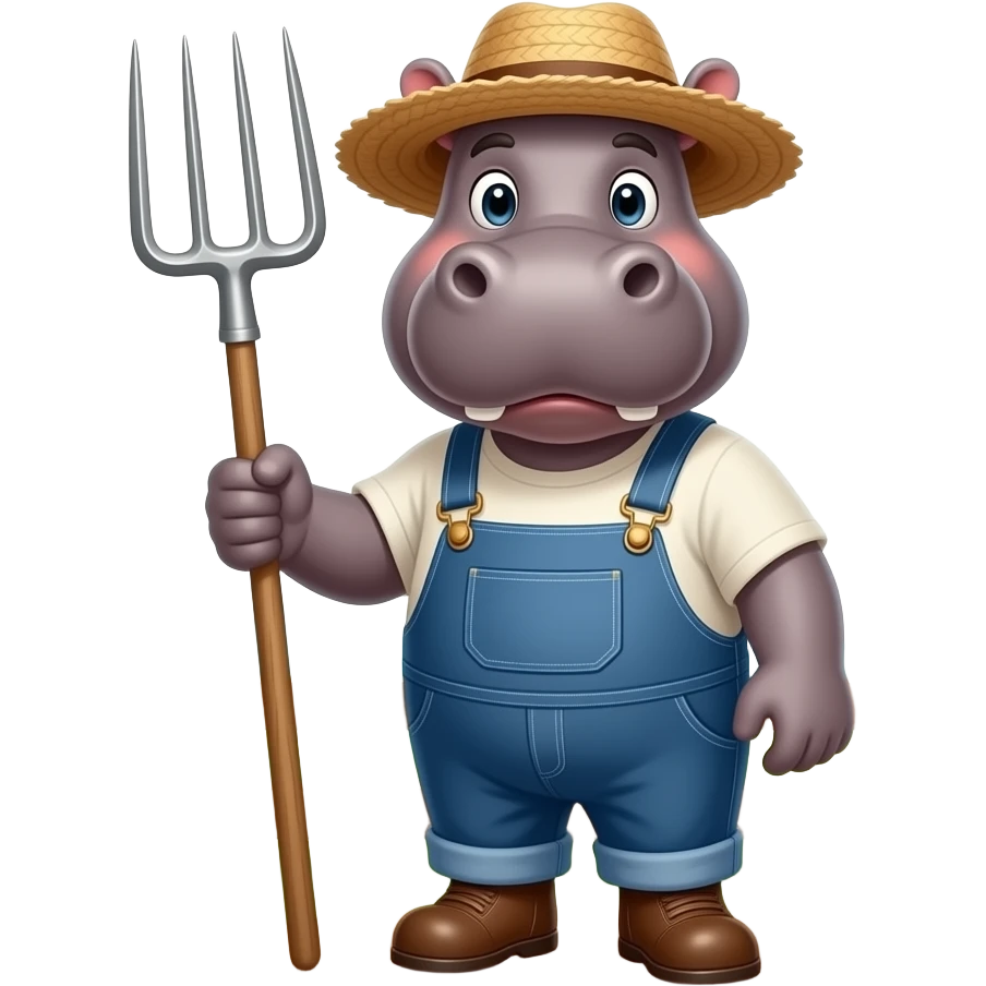 Hippo farmer emoji