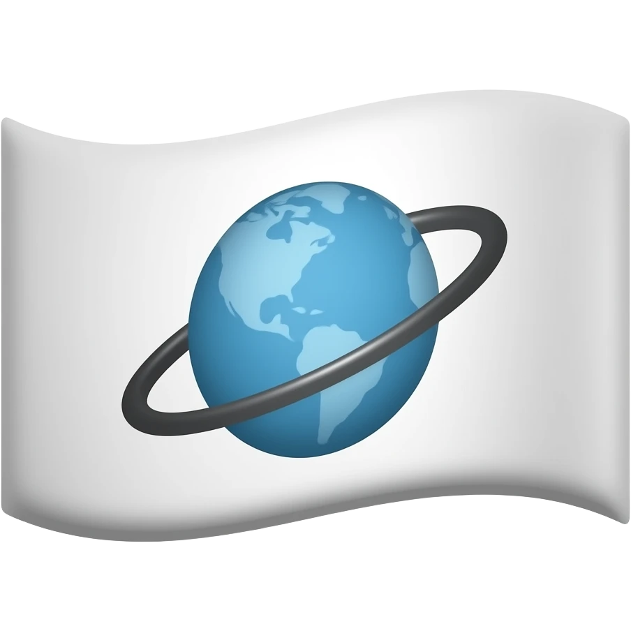 White flag with orbit only on it emoji