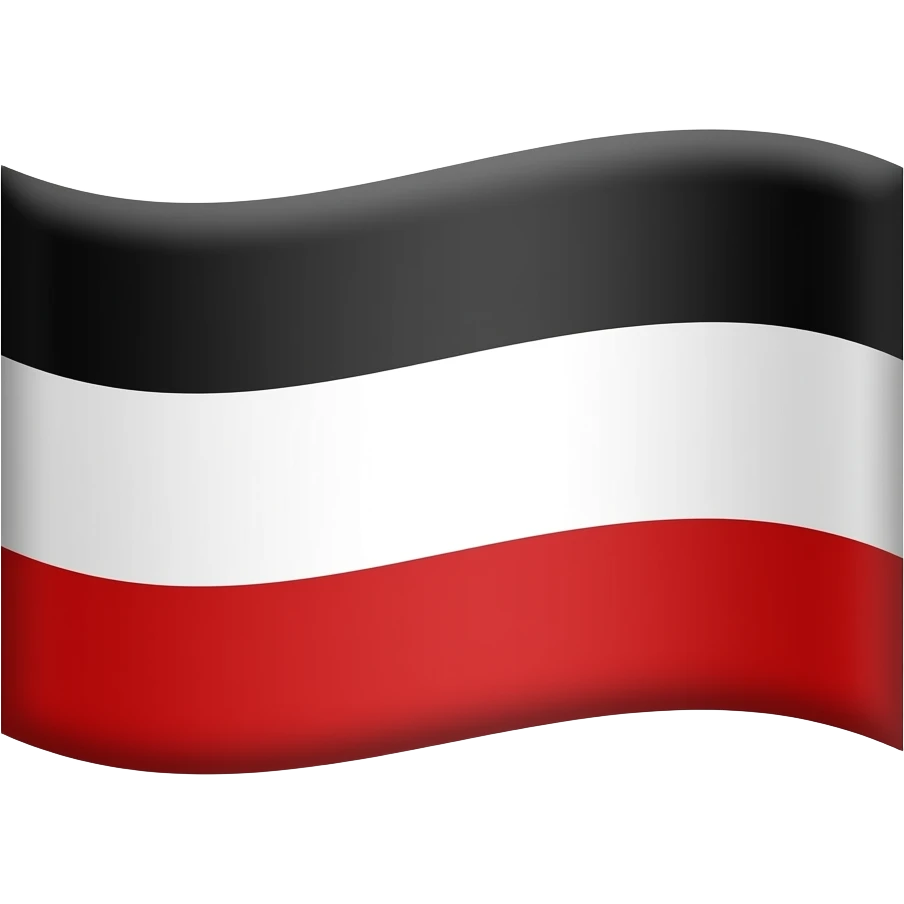 fahne oben schwarz in der mitte weiß unten rot emoji