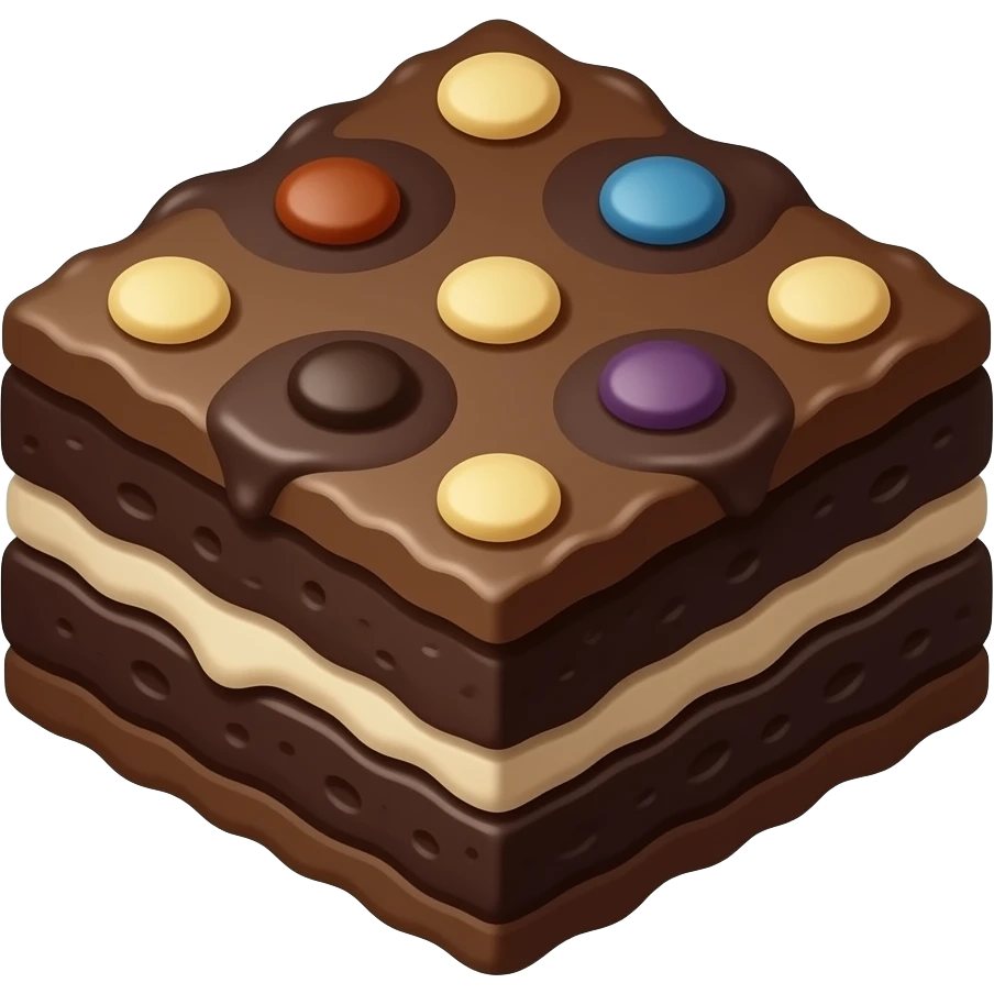 black brown brownie emoji