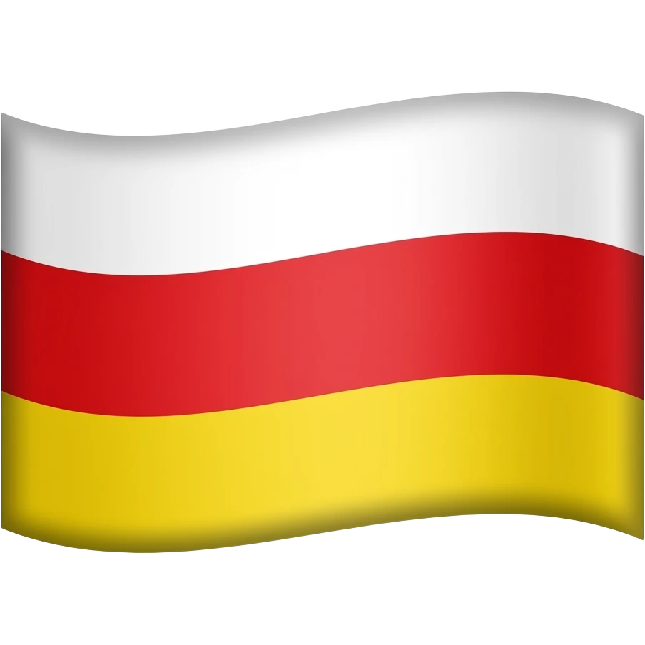 Флаг Осетии белый красный желтый emoji