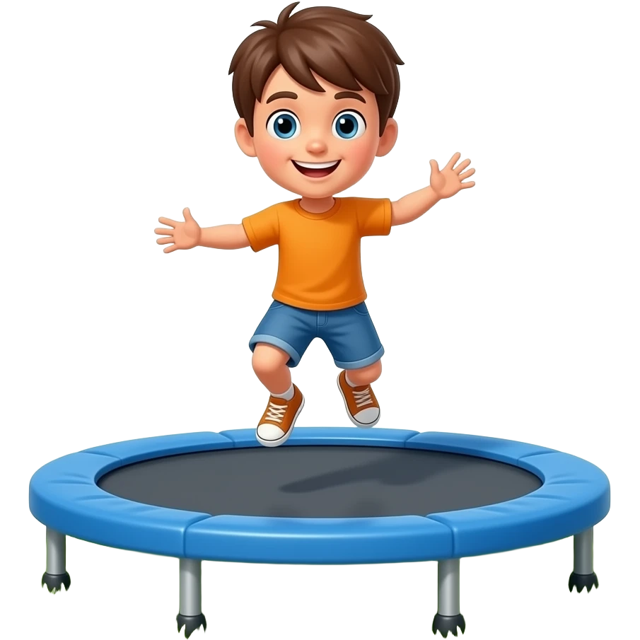 Trampolin mit Springer auf Spielplatz-Wiese emoji