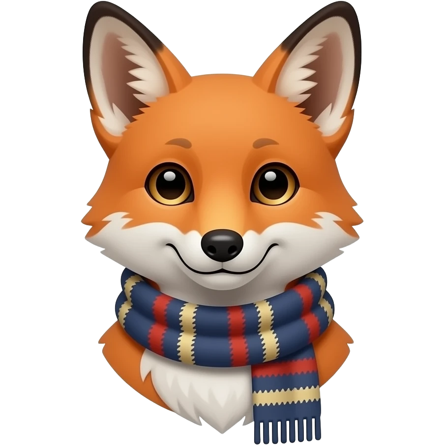 bust shot of a fox wearing scarves emoji