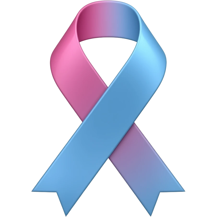 Liston mitad  rosa y la otra mitad celeste por perdida gestacional emoji