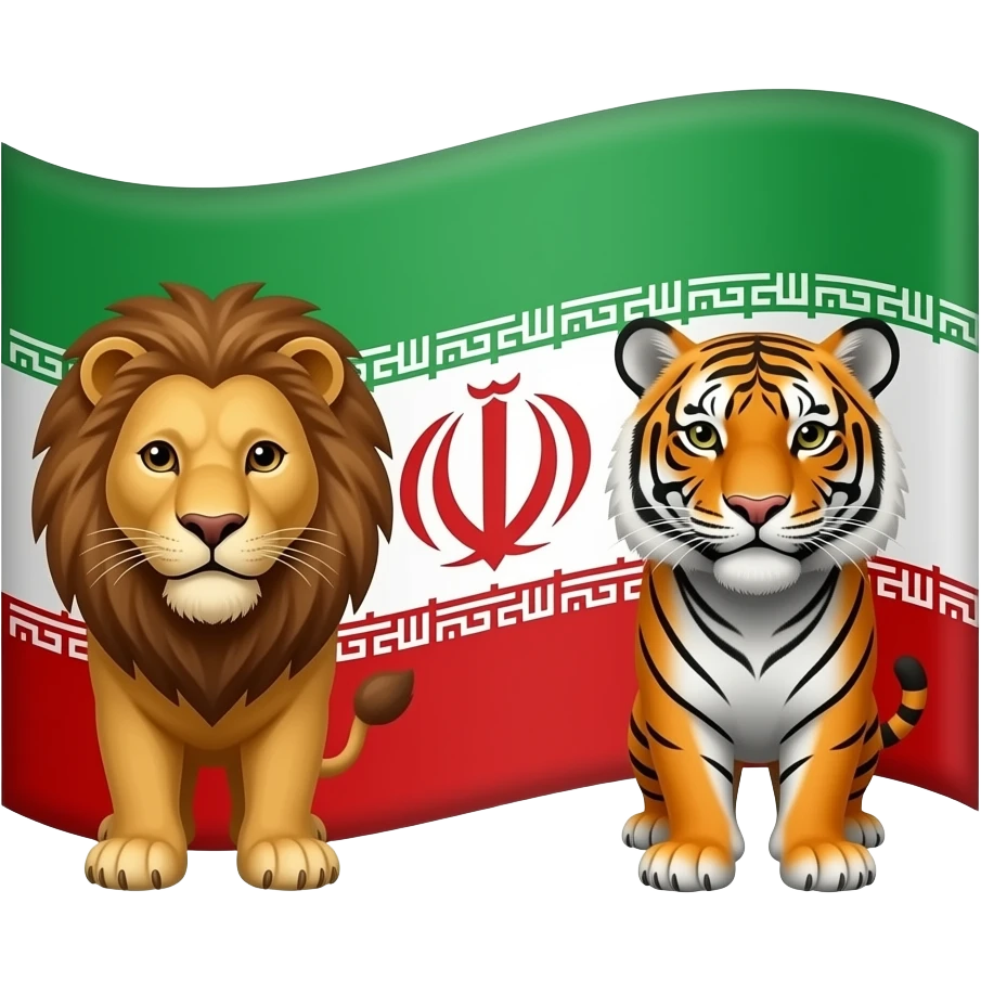 پرچم شیر وخورشید ایران emoji