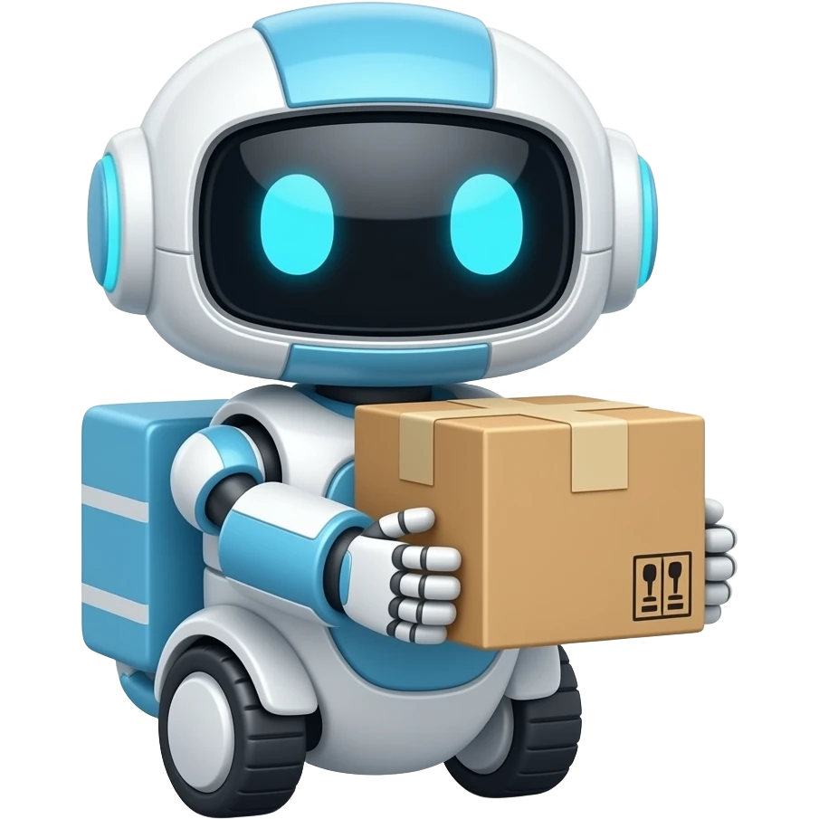 Cute delivery robot emoji