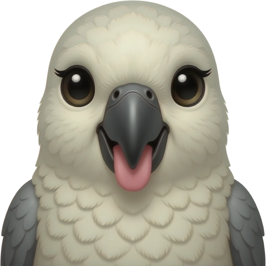 bird with its tongue out give it eyeliner make it emo emoji
