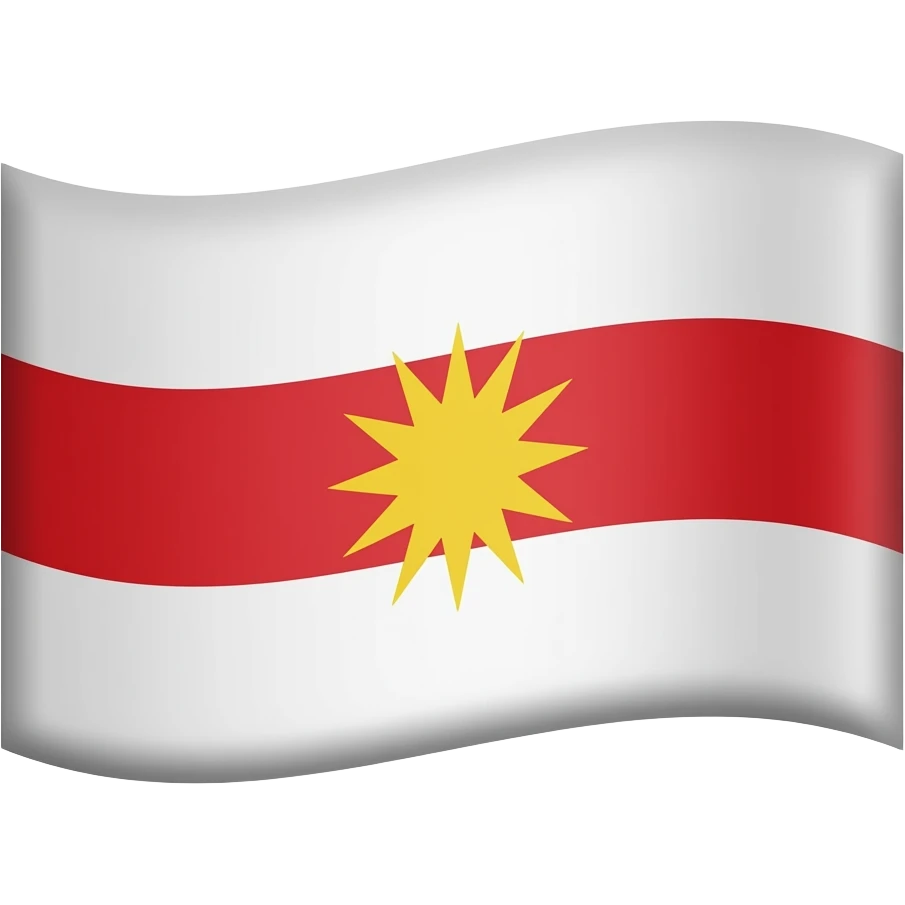 Make a Yezidi flag religion make down white and up white too but middle red emoji