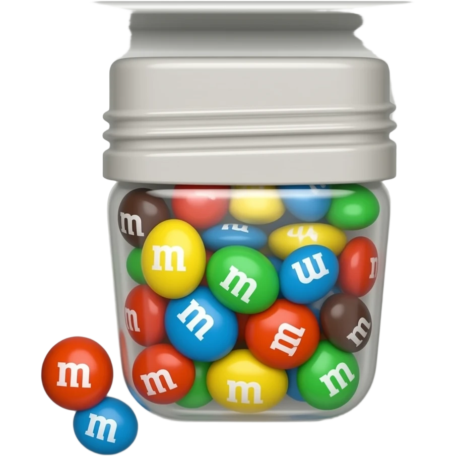 m & m container in its container the small one emoji