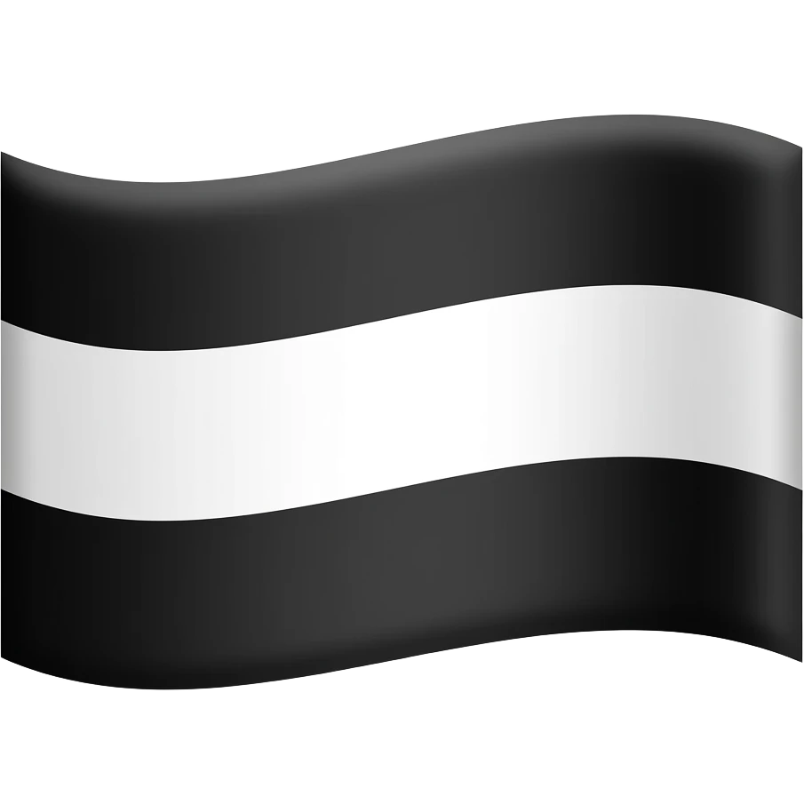 fahne oben schwarz in der mitte weiß unten schwarz emoji