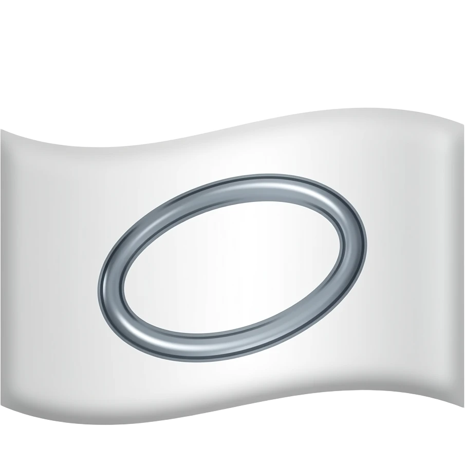 White flag with ringed oval on it emoji