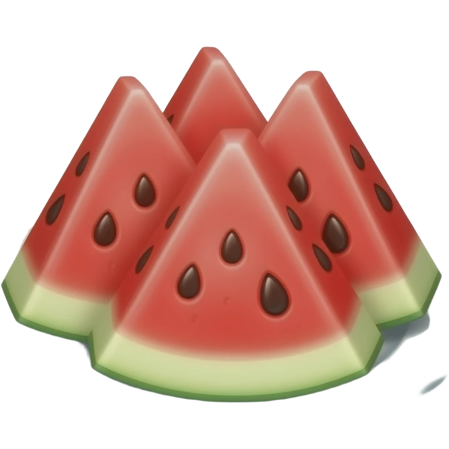 WATERMELON IN TRIANGLE PIECES IN A PLATE emoji