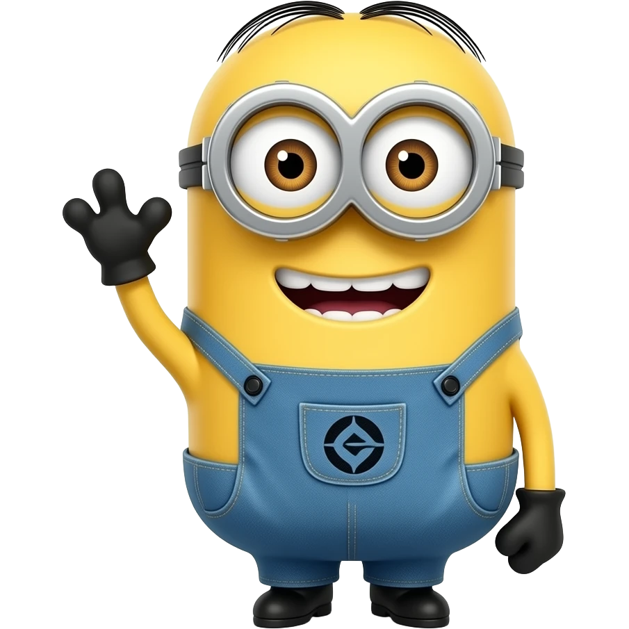 Small minion saying hi emoji