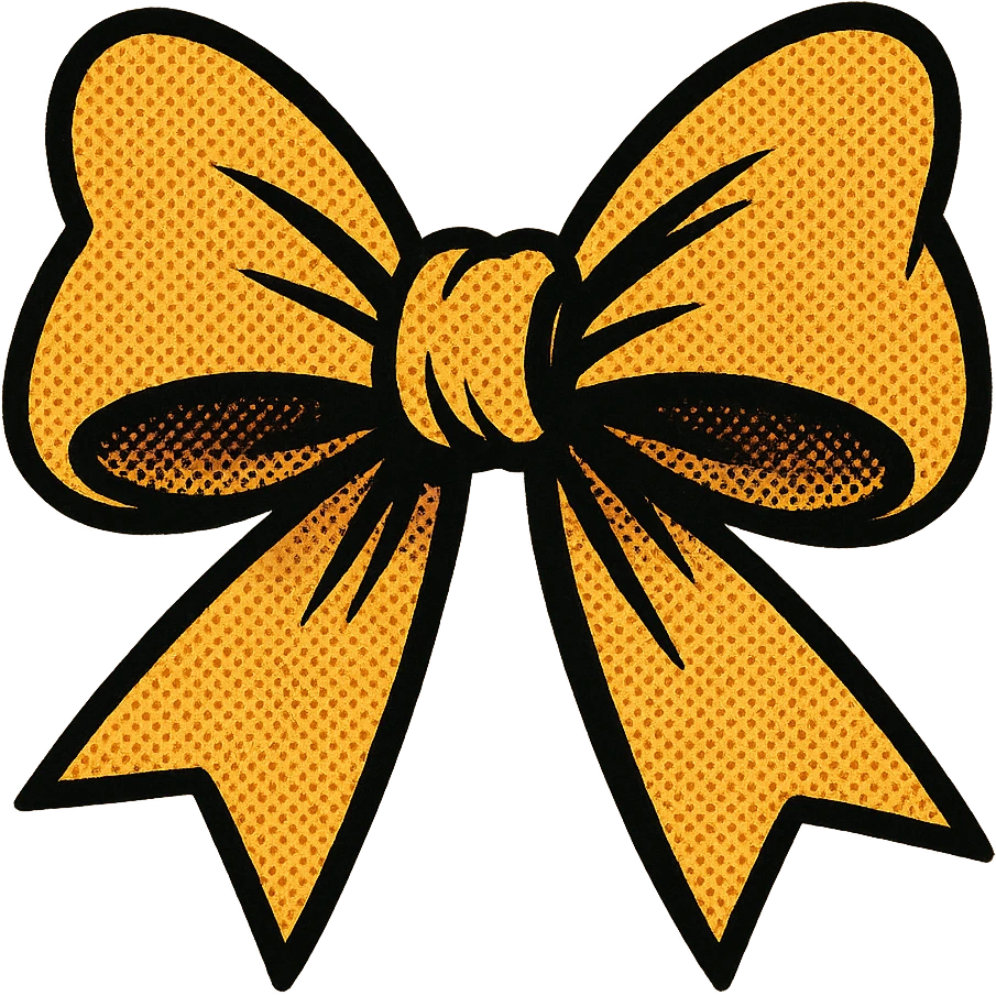fluffy bow, bold lines emoji