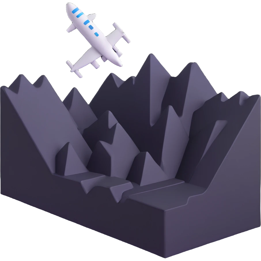 irregular plane with uneven surface and random elevations emoji